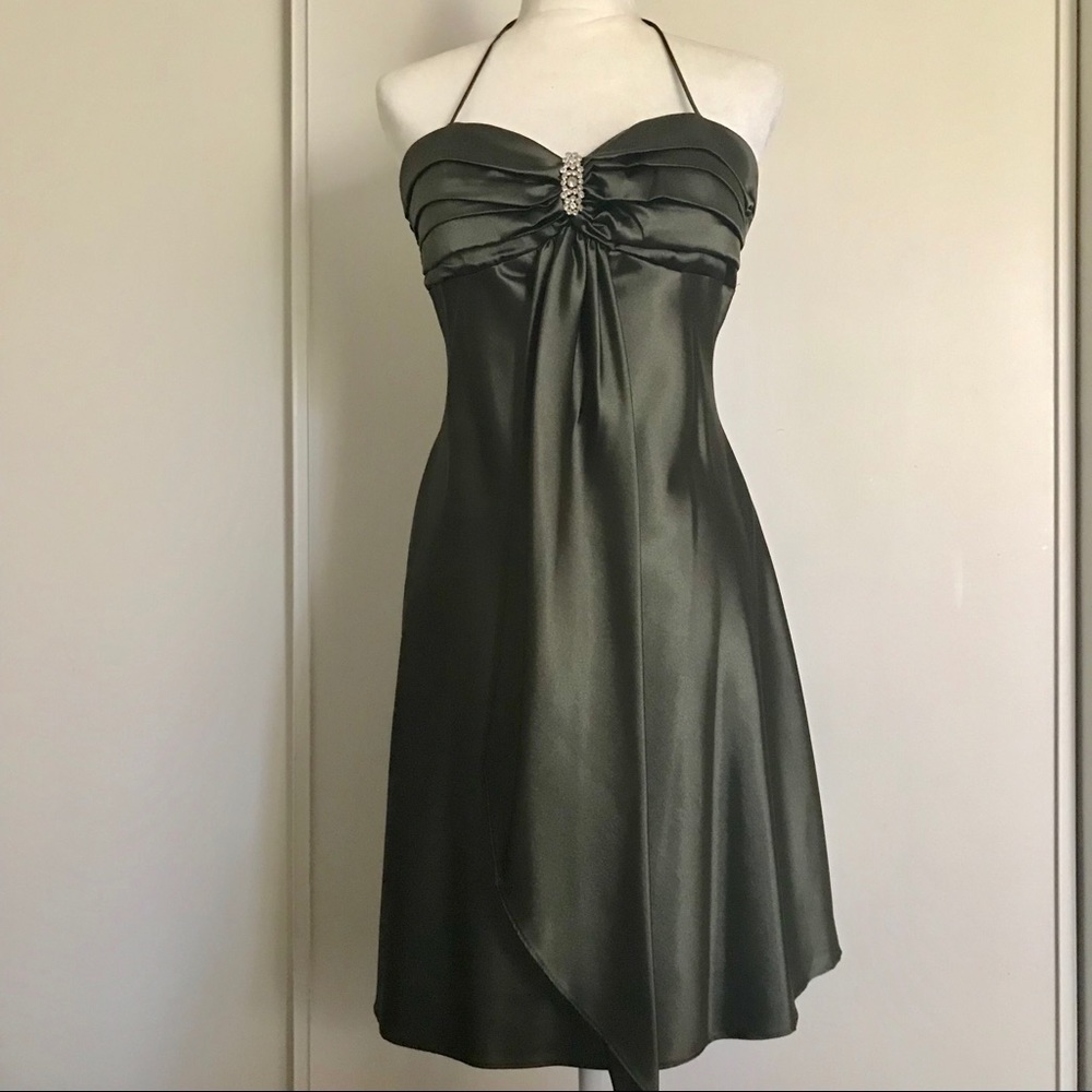Olive Green Formal Dress w/Shawl
